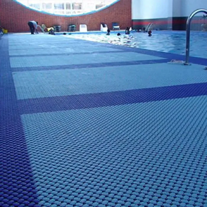 Reusable mats for swimming pool areas