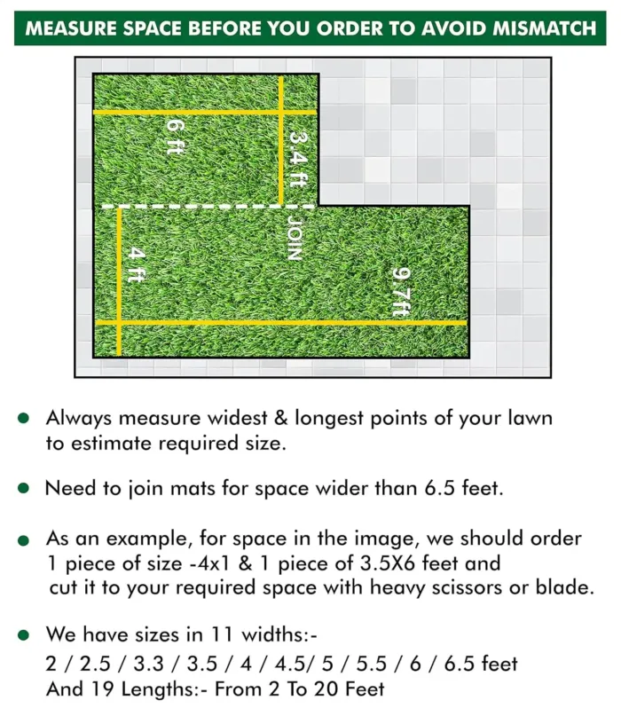 Long lasting grass carpet for indoor use